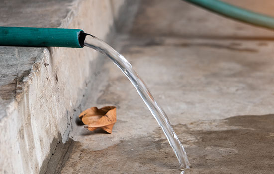 water coming out of a garden hose